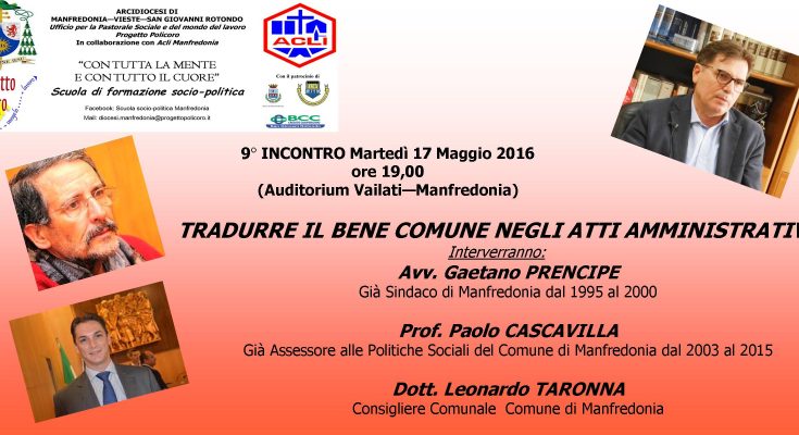 Tradurre il bene comune negli atti amministrativi”