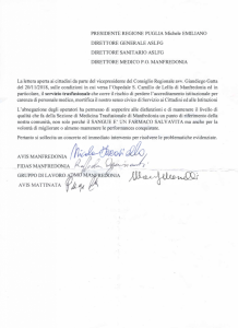 UNA FIRMA A SOSTEGNO DELL’OSPEDALE DI MANFREDONIA