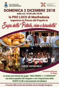 Domenica 2 dicembre: Pettole, Vino e Tarantella a Manfredonia