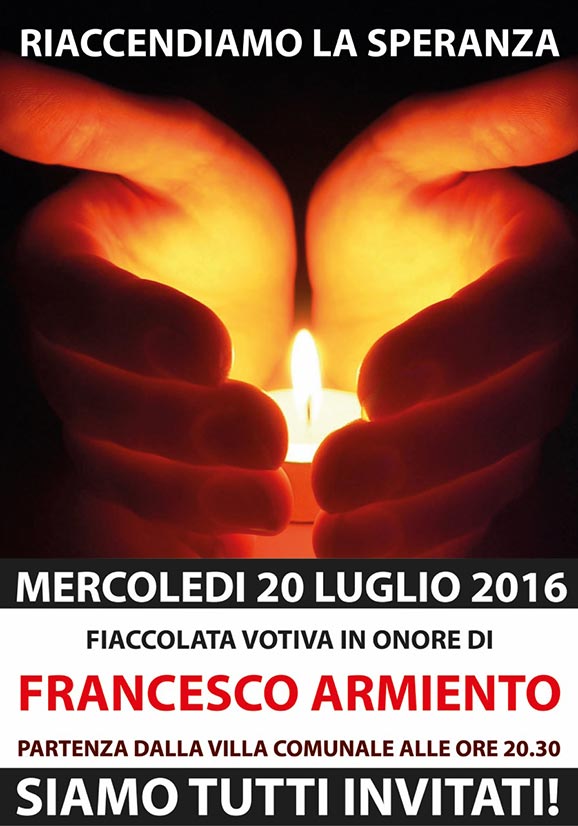 Fiaccolata per Francesco Armiento Fiaccolata per Francesco Armiento