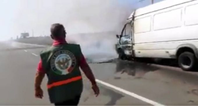 Furgone prende fuoco sulla ss 89