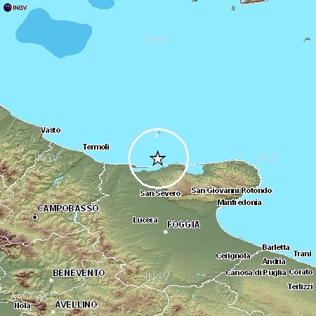 Nuova scossa di terremoto sul Gargano Nuova scossa di terremoto sul Gargano