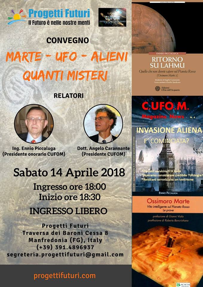 CONVEGNO “MARTE-UFO-ALIENI, QUANTI MISTERI” A MANFREDONIA
