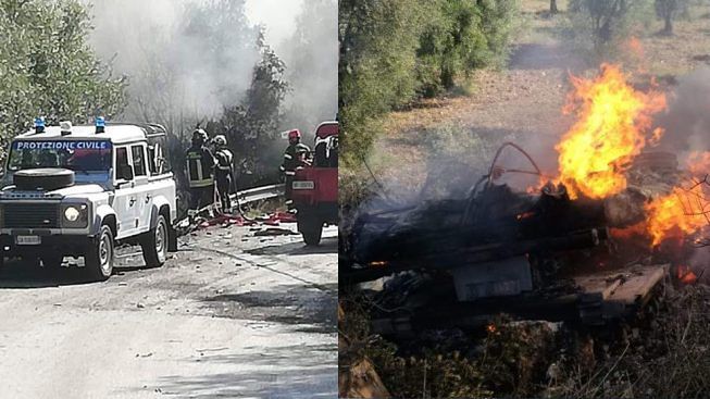 Vieste, incidente stradale sulla litoranea: camion prende fuoco, salvo il conducente