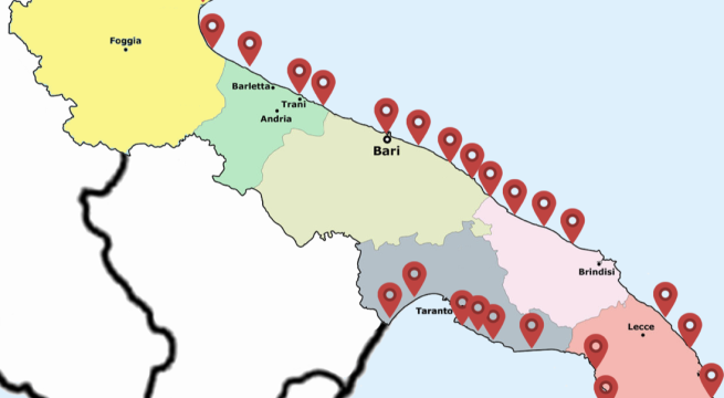 Tra smottamenti e frane la costa arretra in tutta la Puglia
